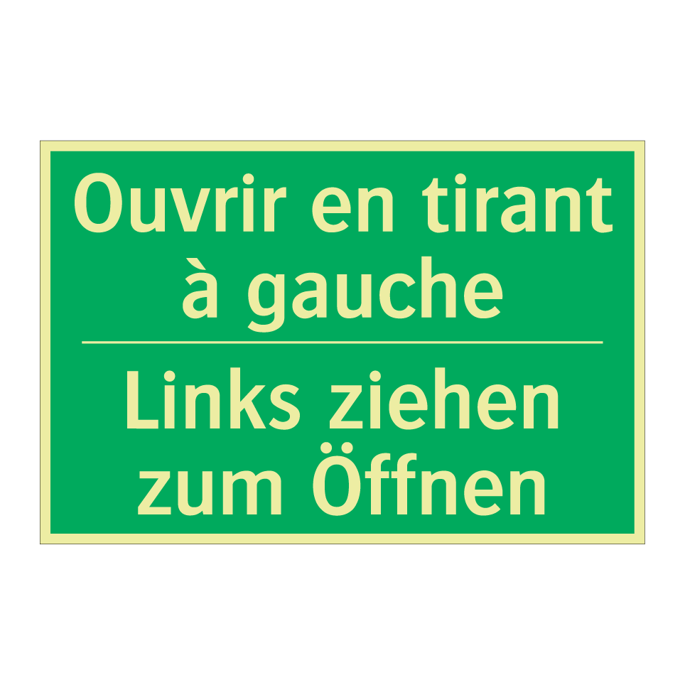 Links ziehen zum Öffnen - Ouvrir en tirant à gauche