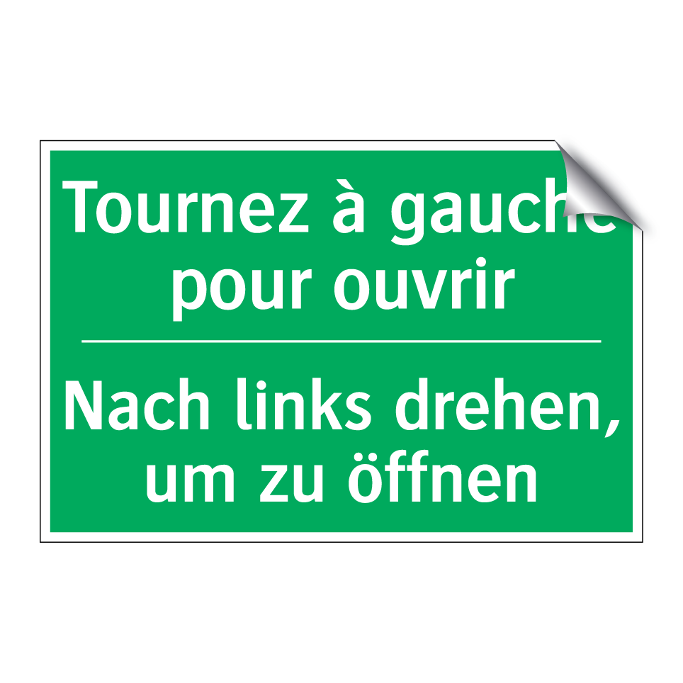 Nach links drehen, um zu öffnen /.../ - Tournez à gauche pour ouvrir