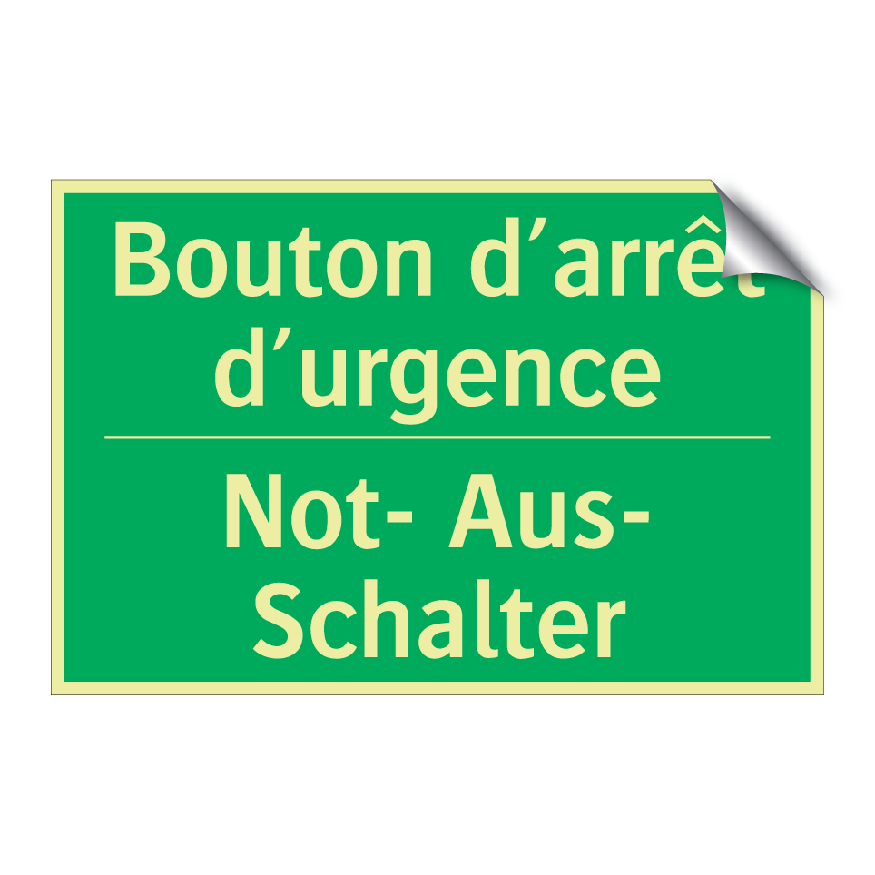 Not- Aus- Schalter - Bouton d’arrêt d’urgence