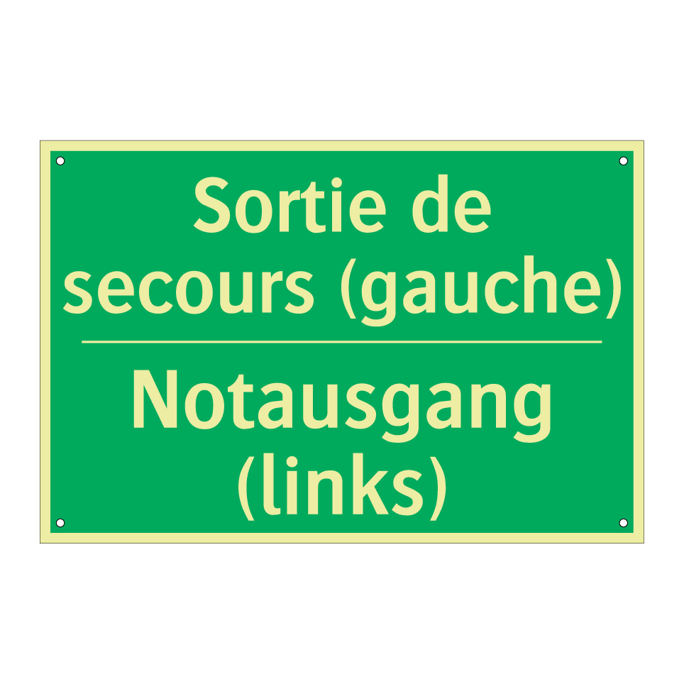 Notausgang (links) - Sortie de secours (gauche)