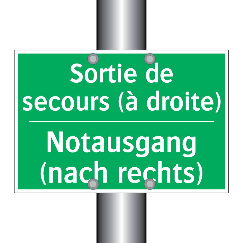 Notausgang (nach rechts) - Sortie de secours (à droite)