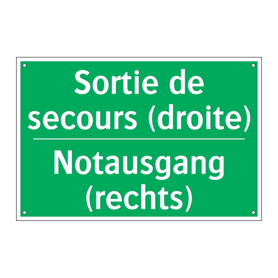 Notausgang (rechts) - Sortie de secours (droite)