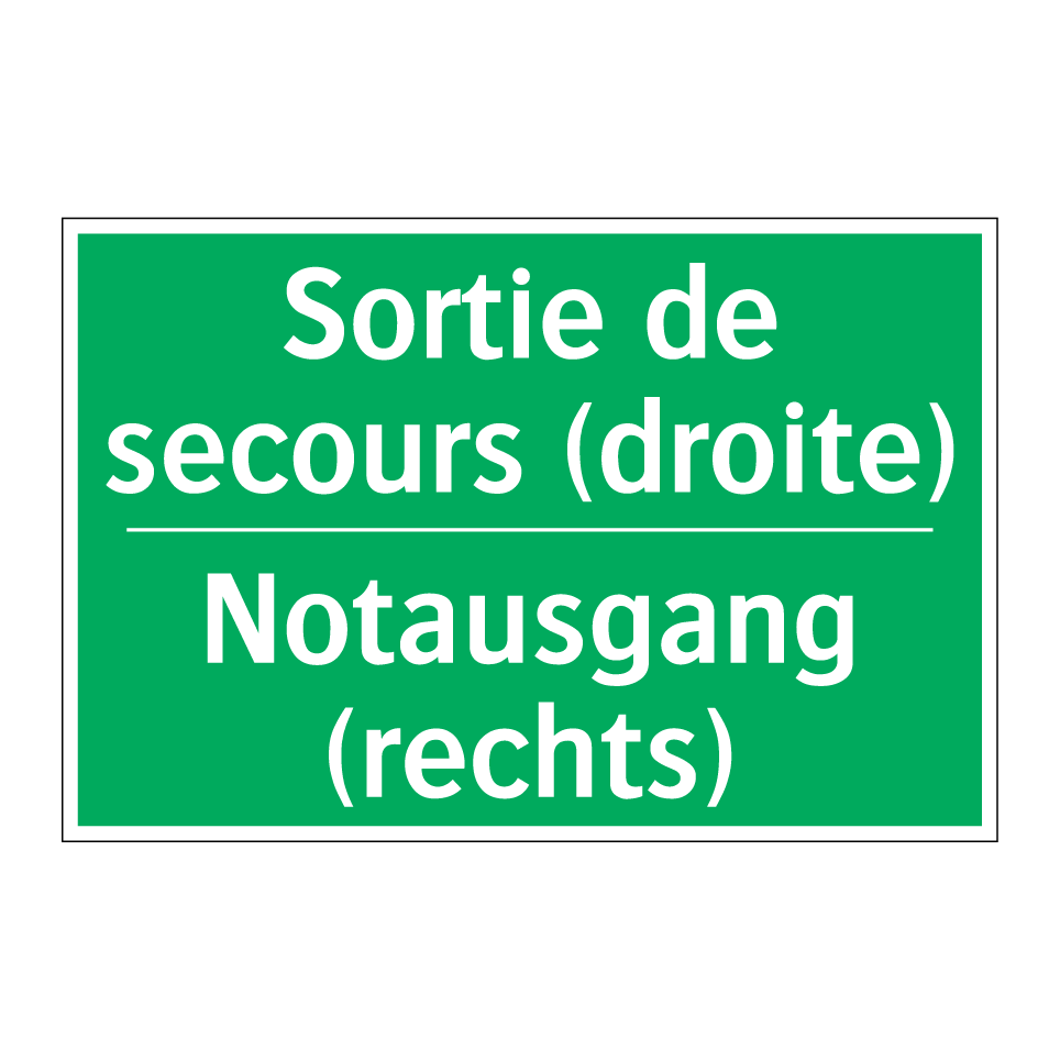 Notausgang (rechts) - Sortie de secours (droite)