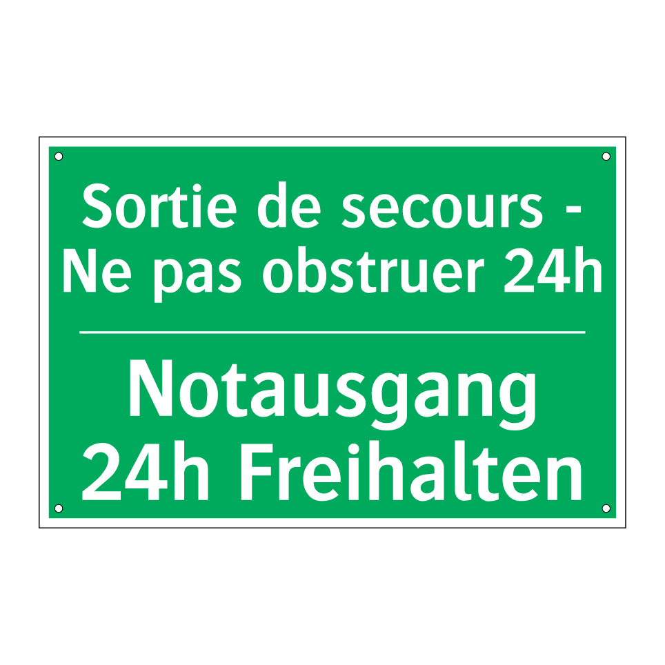 Notausgang 24h Freihalten - Sortie de secours - Ne pas obstruer  /.../