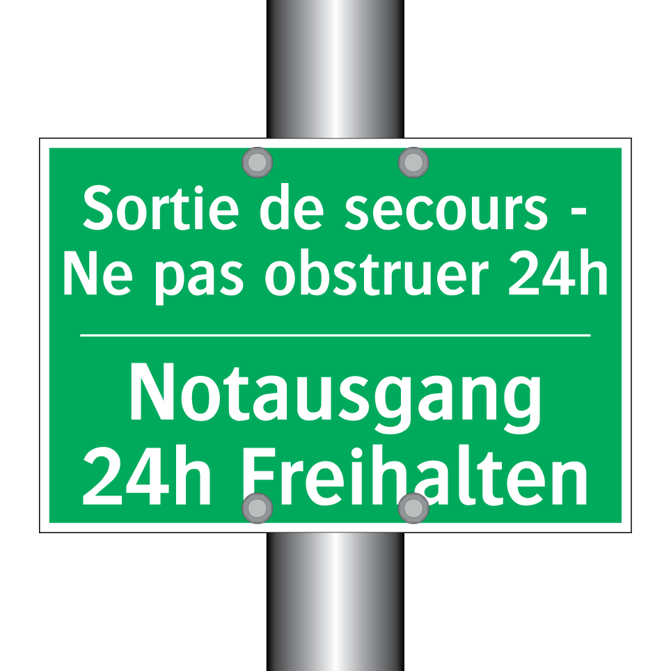 Notausgang 24h Freihalten - Sortie de secours - Ne pas obstruer  /.../