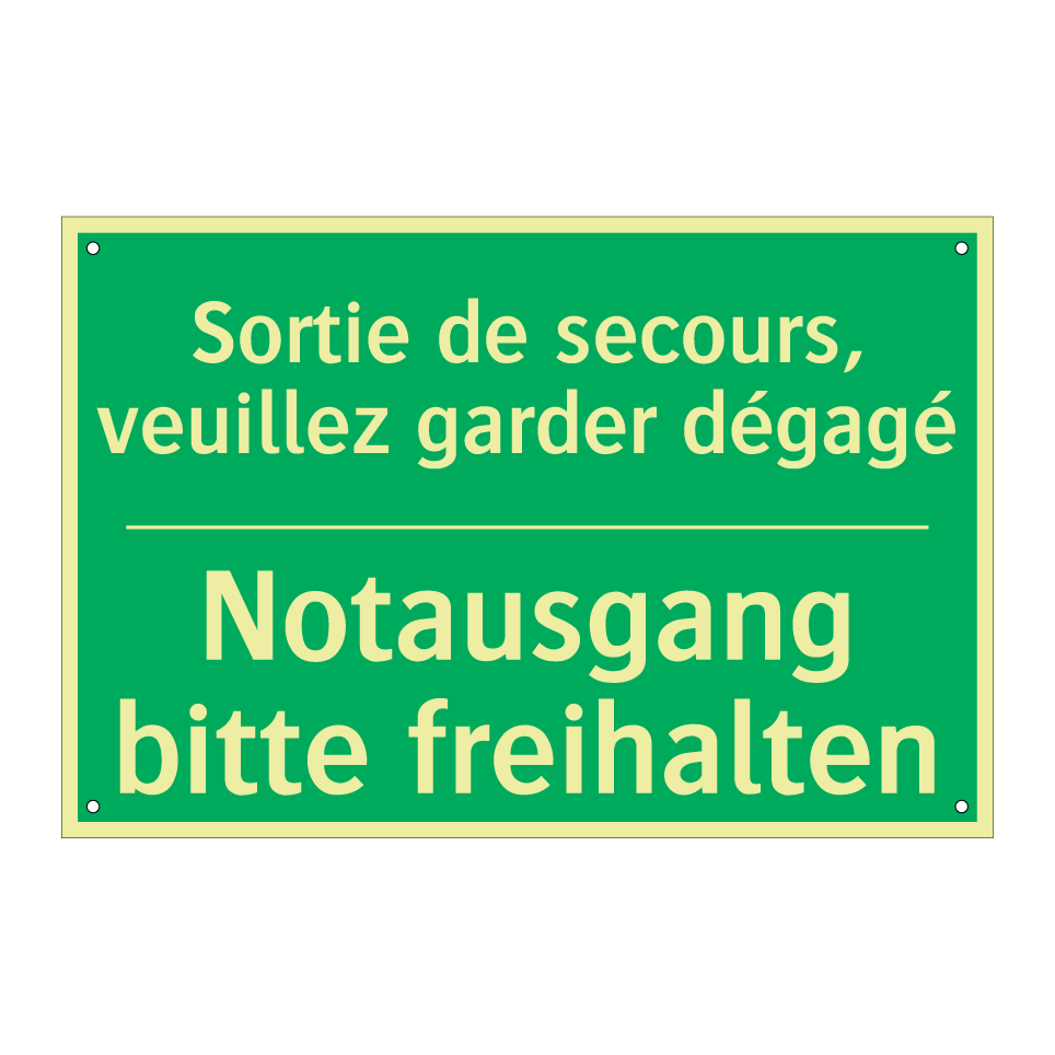 Notausgang bitte freihalten - Sortie de secours, veuillez garder  /.../