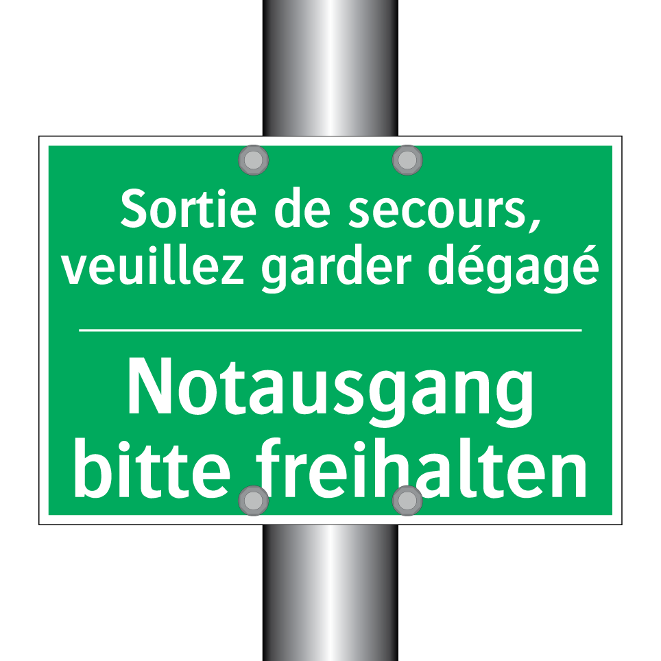 Notausgang bitte freihalten - Sortie de secours, veuillez garder  /.../