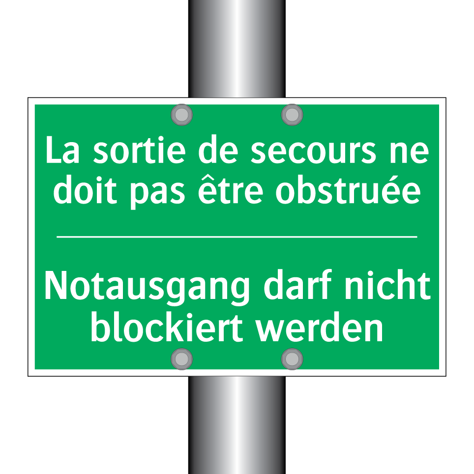 Notausgang darf nicht blockiert  /.../ - La sortie de secours ne doit pas  /.../