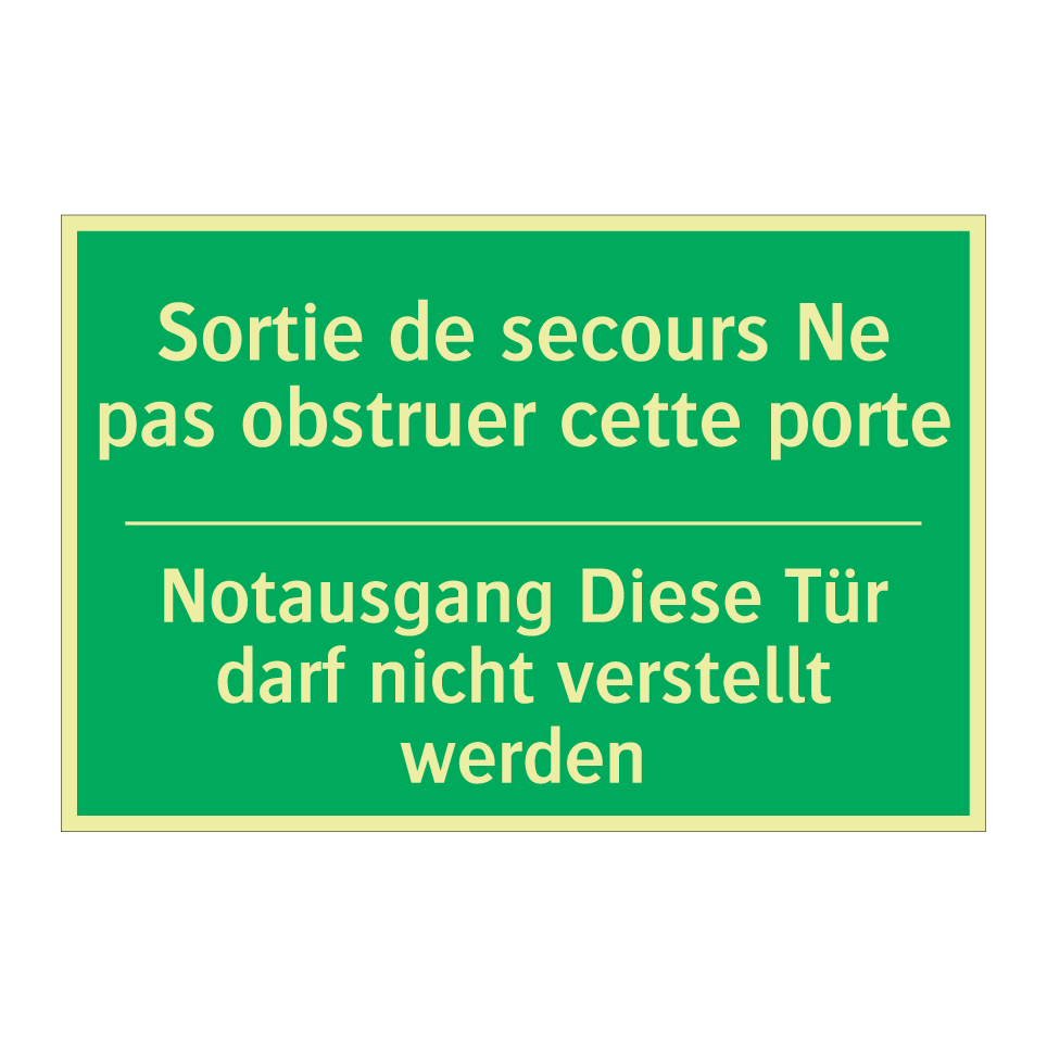 Notausgang Diese Tür darf nicht  /.../ - Sortie de secours Ne pas obstruer  /.../