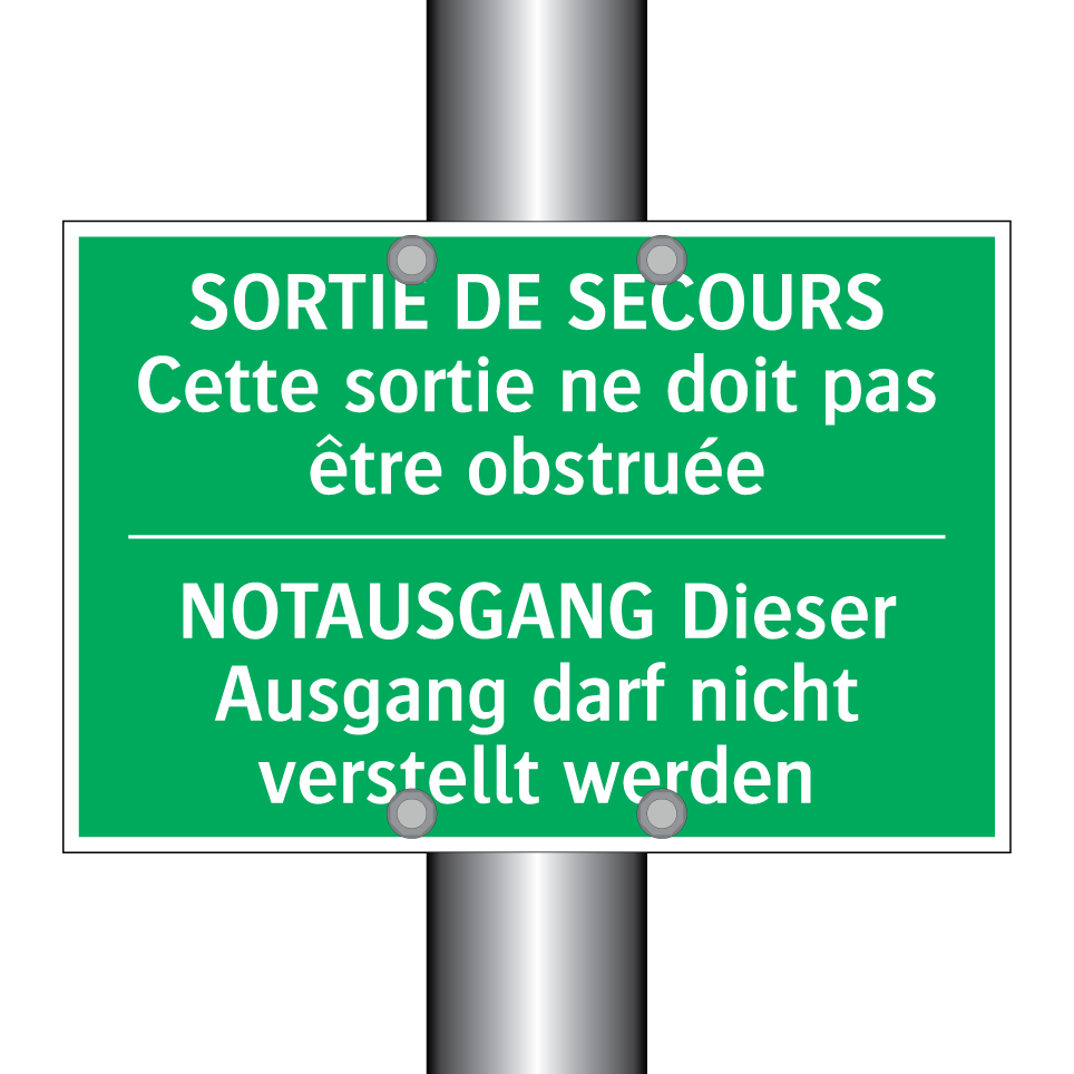 NOTAUSGANG Dieser Ausgang darf  /.../ - SORTIE DE SECOURS Cette sortie  /.../