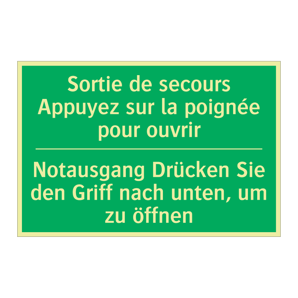 Notausgang Drücken Sie den Griff  /.../ - Sortie de secours Appuyez sur  /.../