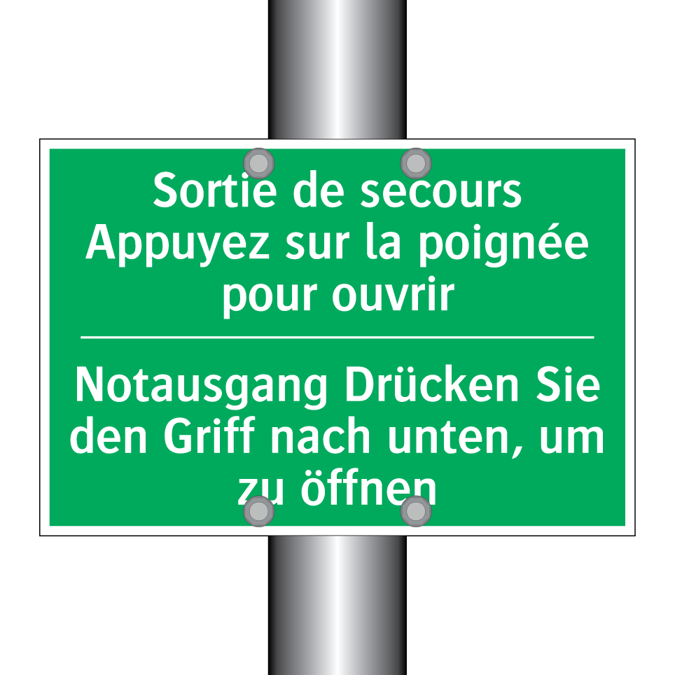 Notausgang Drücken Sie den Griff  /.../ - Sortie de secours Appuyez sur  /.../