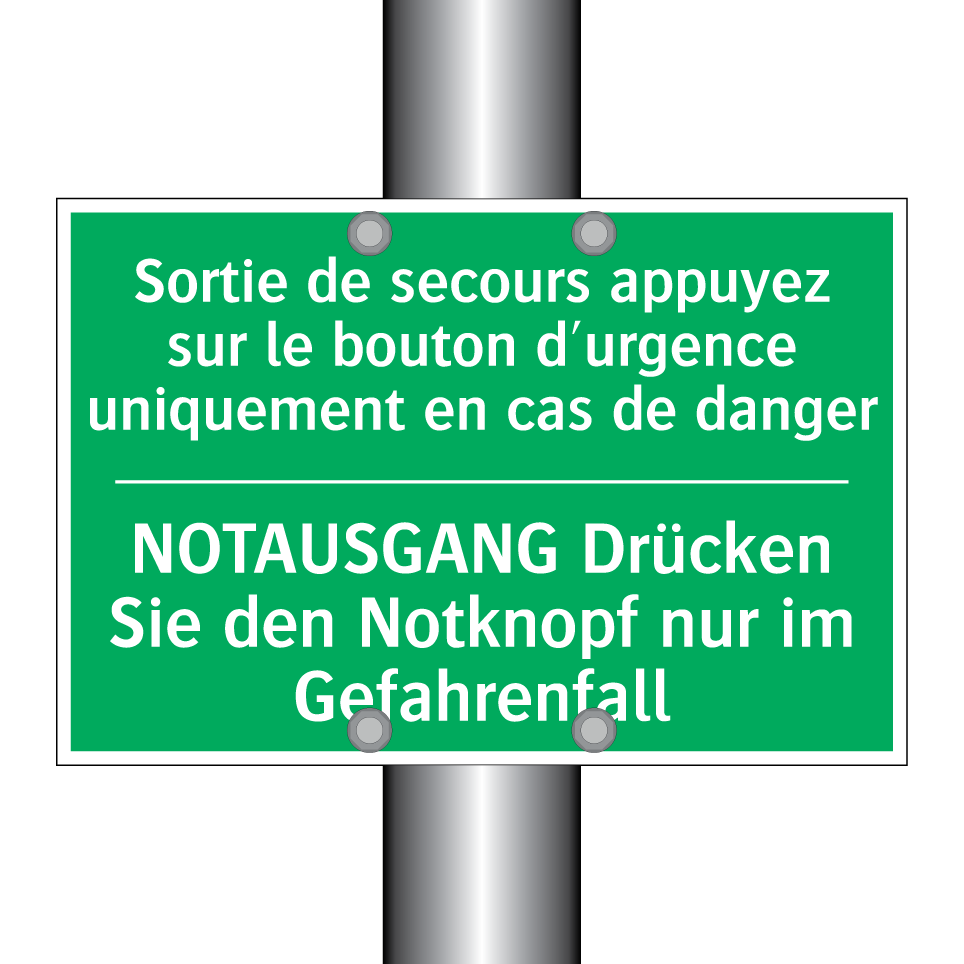 NOTAUSGANG Drücken Sie den Notknopf  /.../ - Sortie de secours appuyez sur  /.../