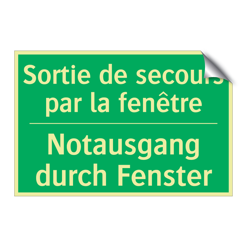 Notausgang durch Fenster - Sortie de secours par la fenêtre /.../