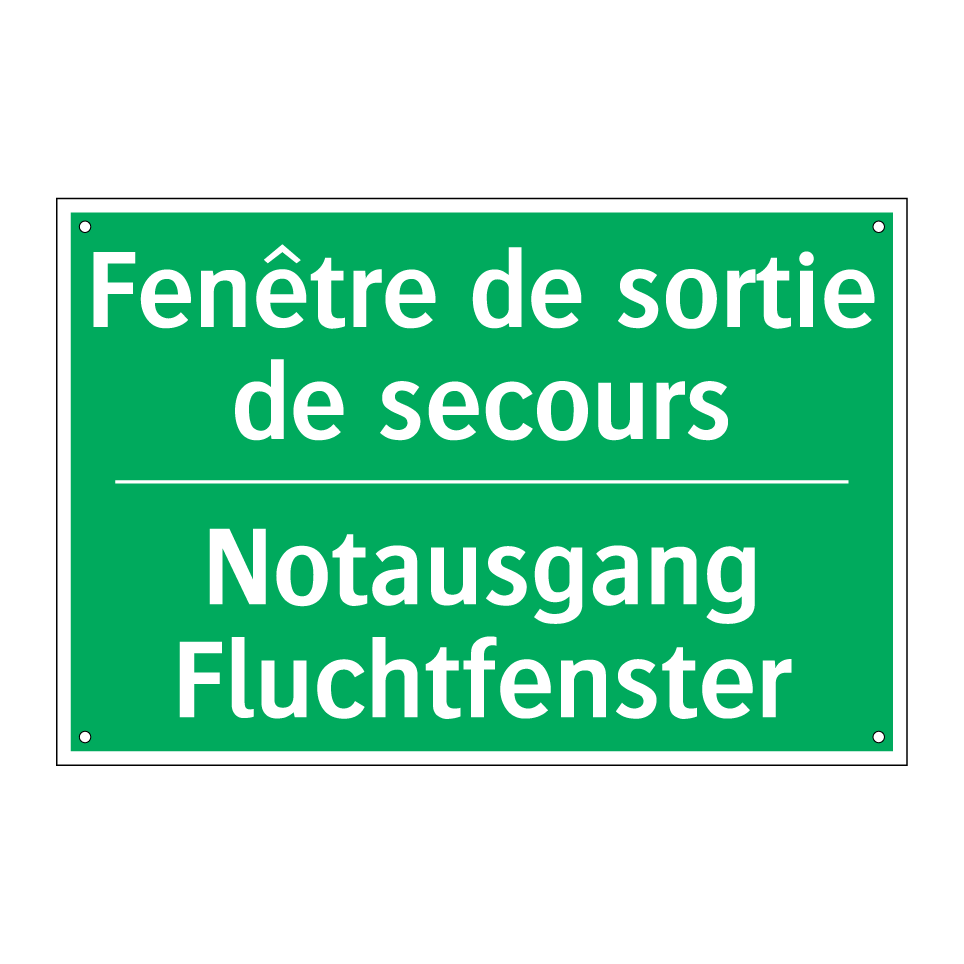 Notausgang Fluchtfenster - Fenêtre de sortie de secours