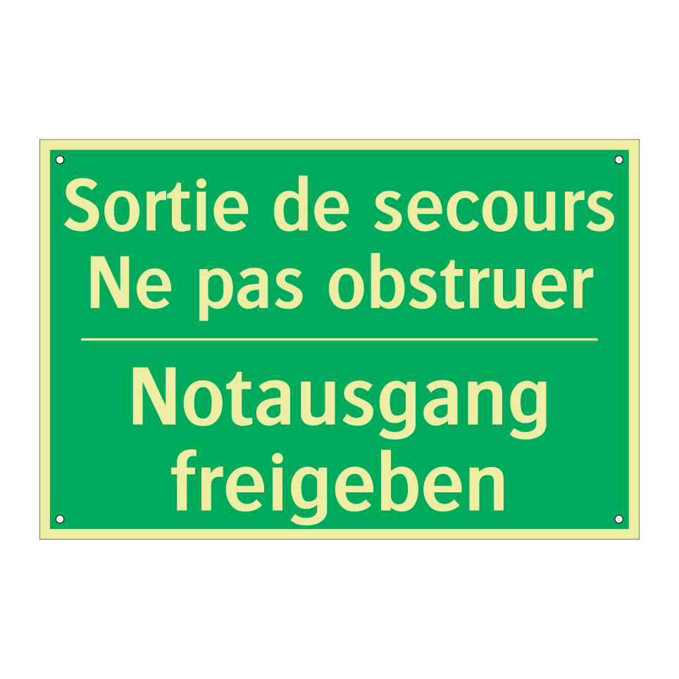 Notausgang freigeben - Sortie de secours Ne pas obstruer /.../