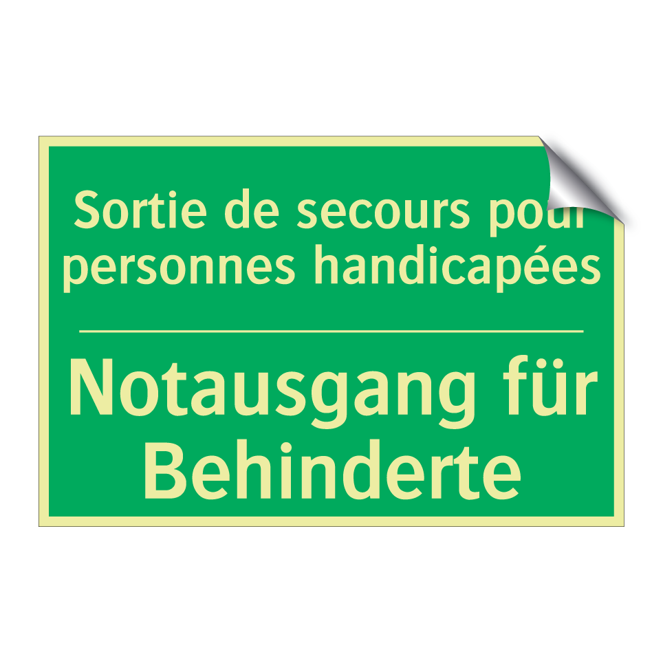 Notausgang für Behinderte - Sortie de secours pour personnes  /.../