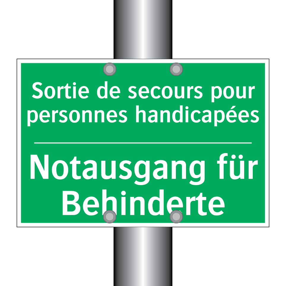 Notausgang für Behinderte - Sortie de secours pour personnes  /.../