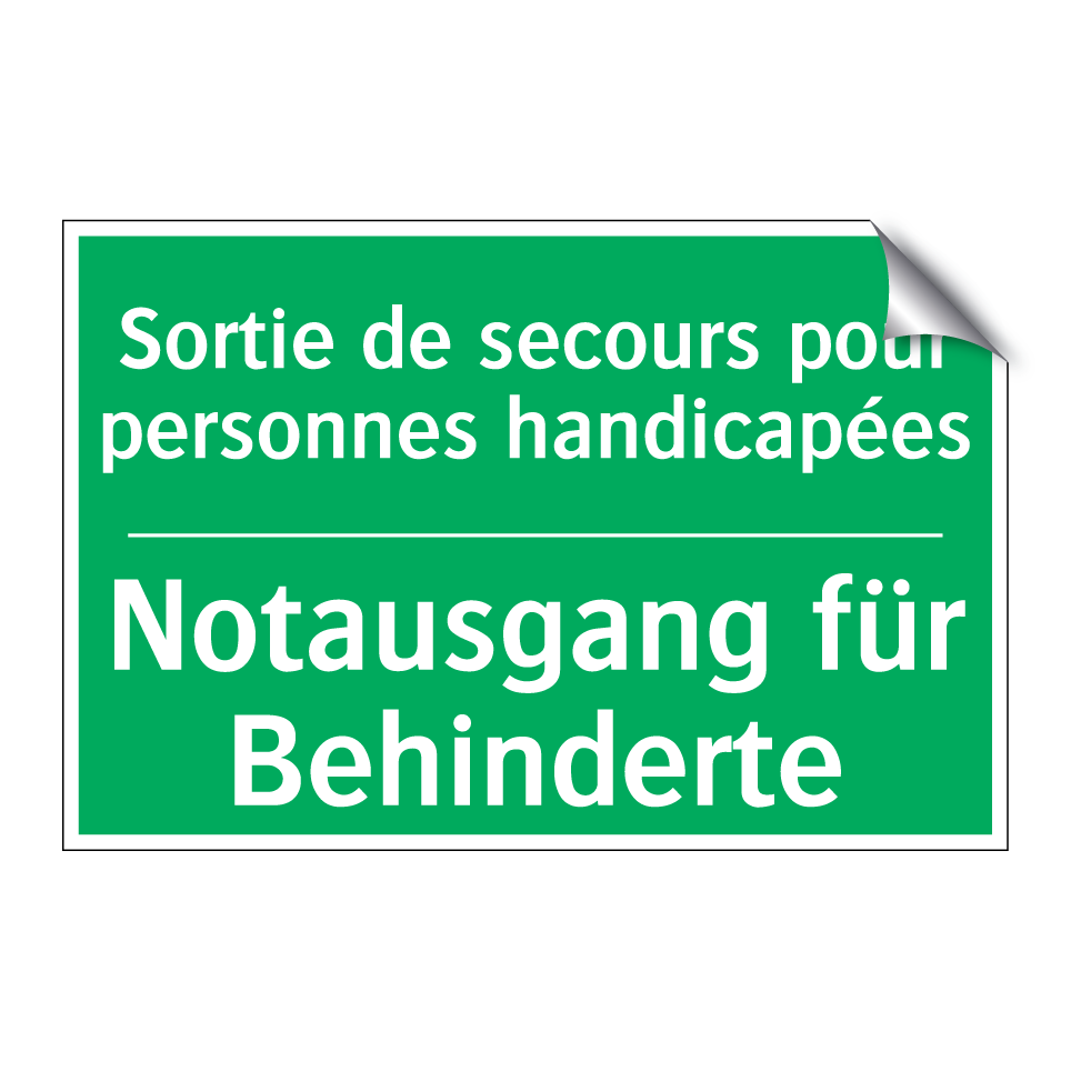 Notausgang für Behinderte - Sortie de secours pour personnes  /.../
