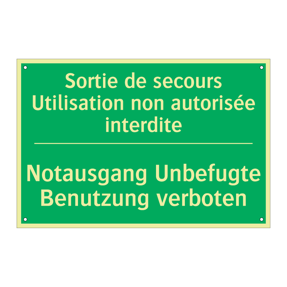 Notausgang Unbefugte Benutzung  /.../ - Sortie de secours Utilisation  /.../
