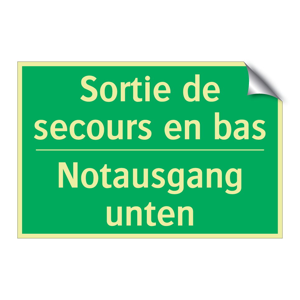 Notausgang unten - Sortie de secours en bas