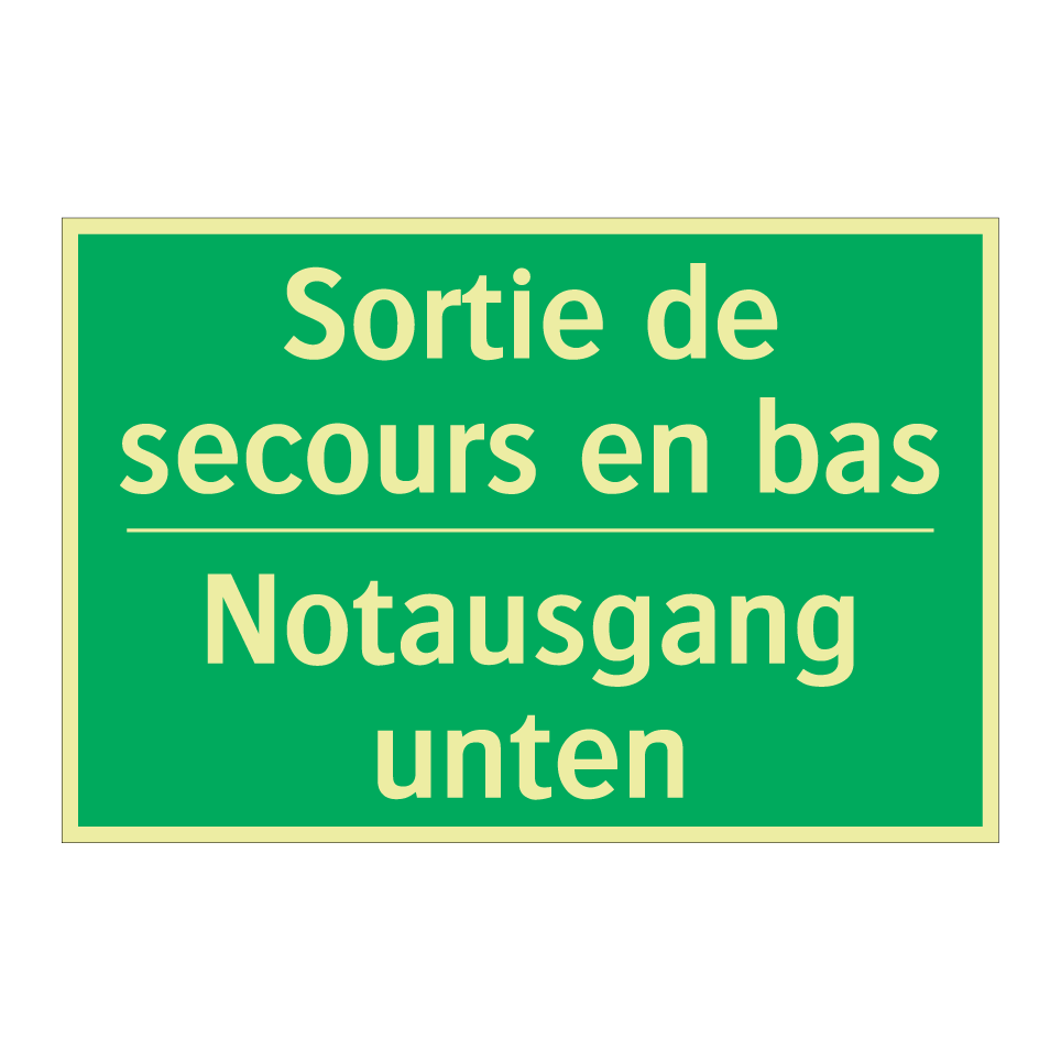Notausgang unten - Sortie de secours en bas