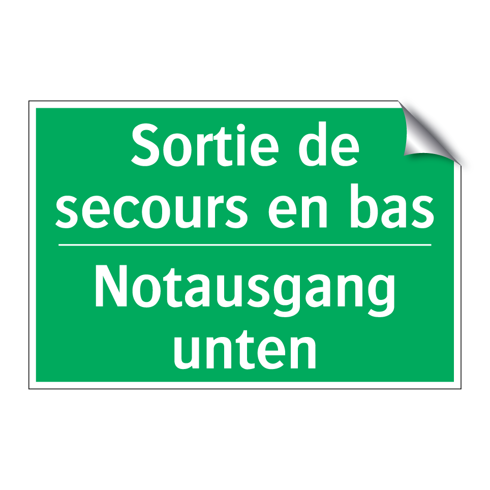 Notausgang unten - Sortie de secours en bas