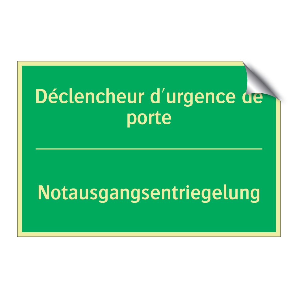 Notausgangsentriegelung - Déclencheur d'urgence de porte