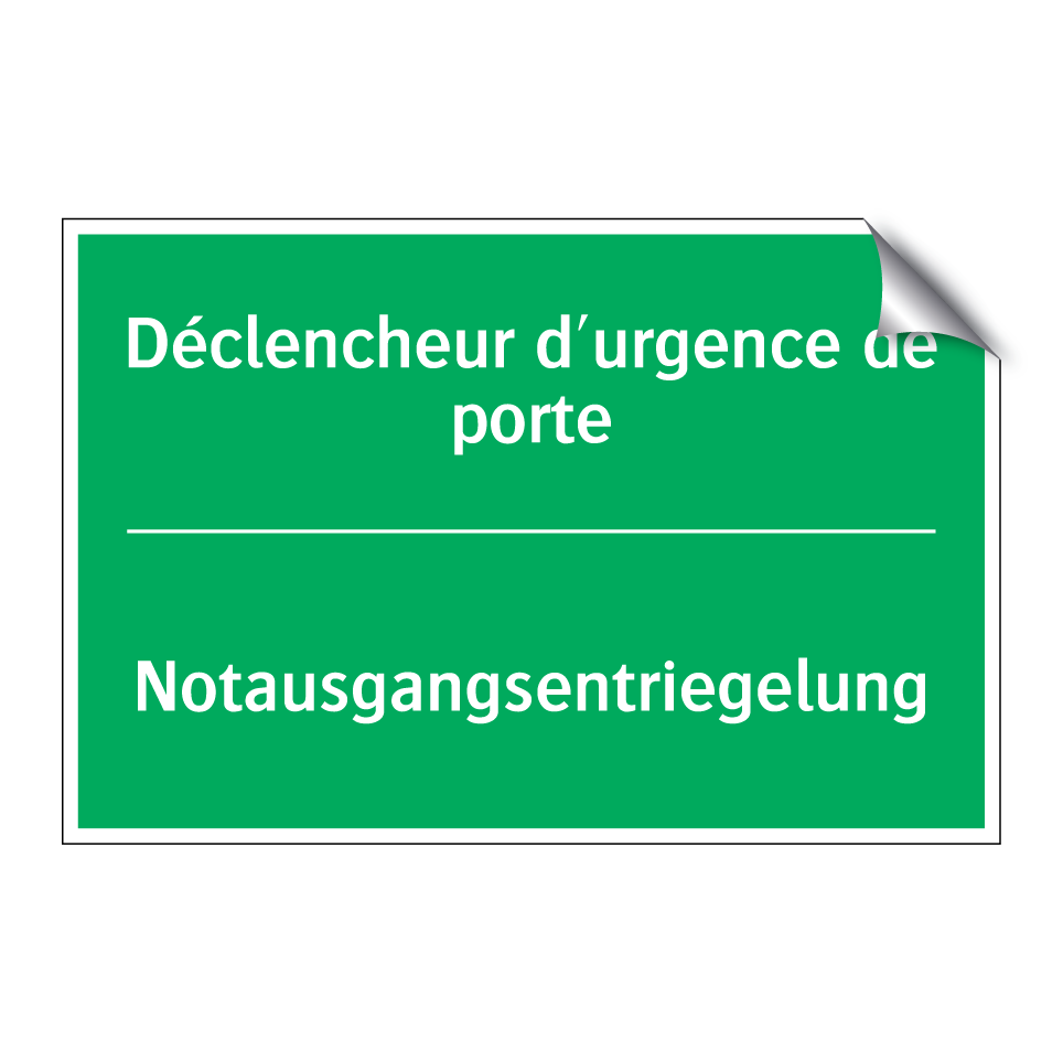 Notausgangsentriegelung - Déclencheur d'urgence de porte