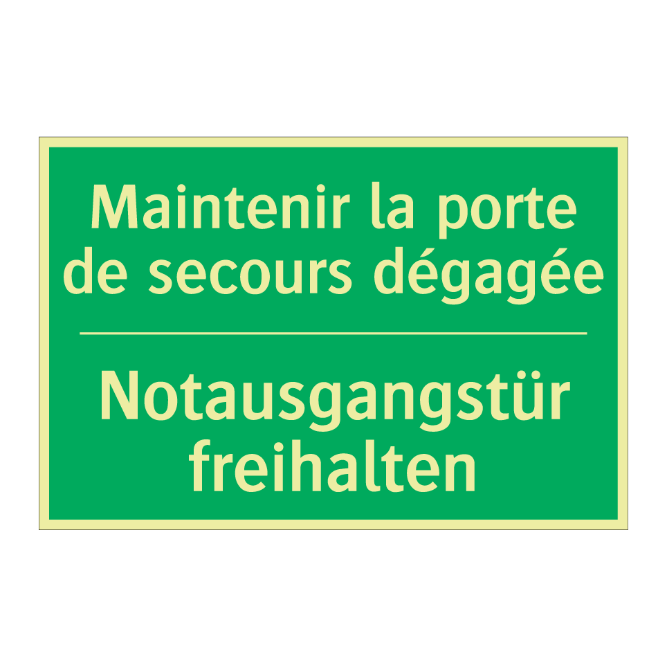 Notausgangstür freihalten - Maintenir la porte de secours  /.../