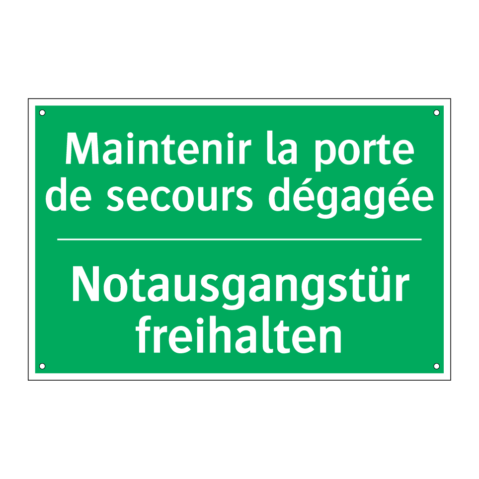 Notausgangstür freihalten - Maintenir la porte de secours  /.../