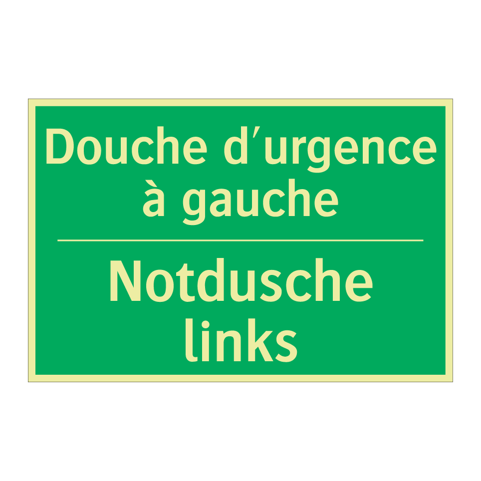 Notdusche links - Douche d'urgence à gauche