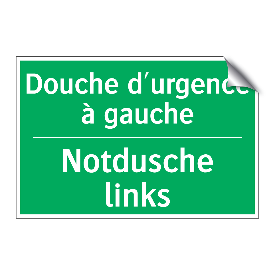Notdusche links - Douche d'urgence à gauche