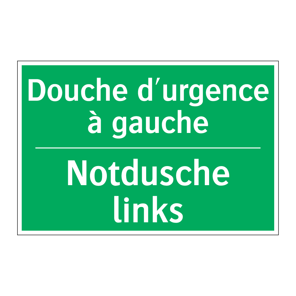 Notdusche links - Douche d'urgence à gauche