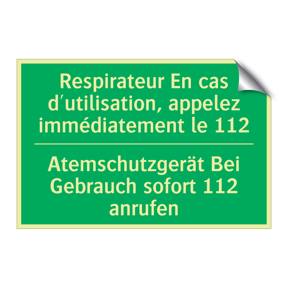 Atemschutzgerät Bei Gebrauch sofort  /.../ - Respirateur En cas d'utilisation,  /.../