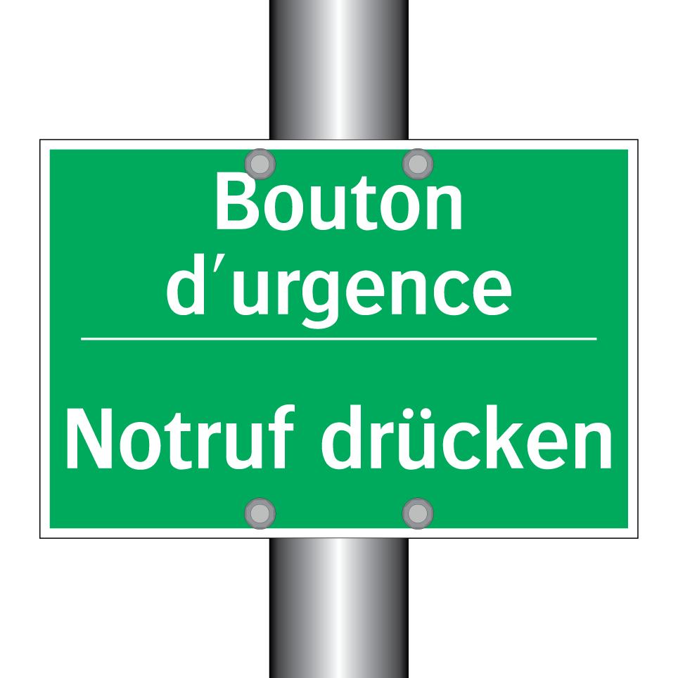 Notruf drücken - Bouton d'urgence