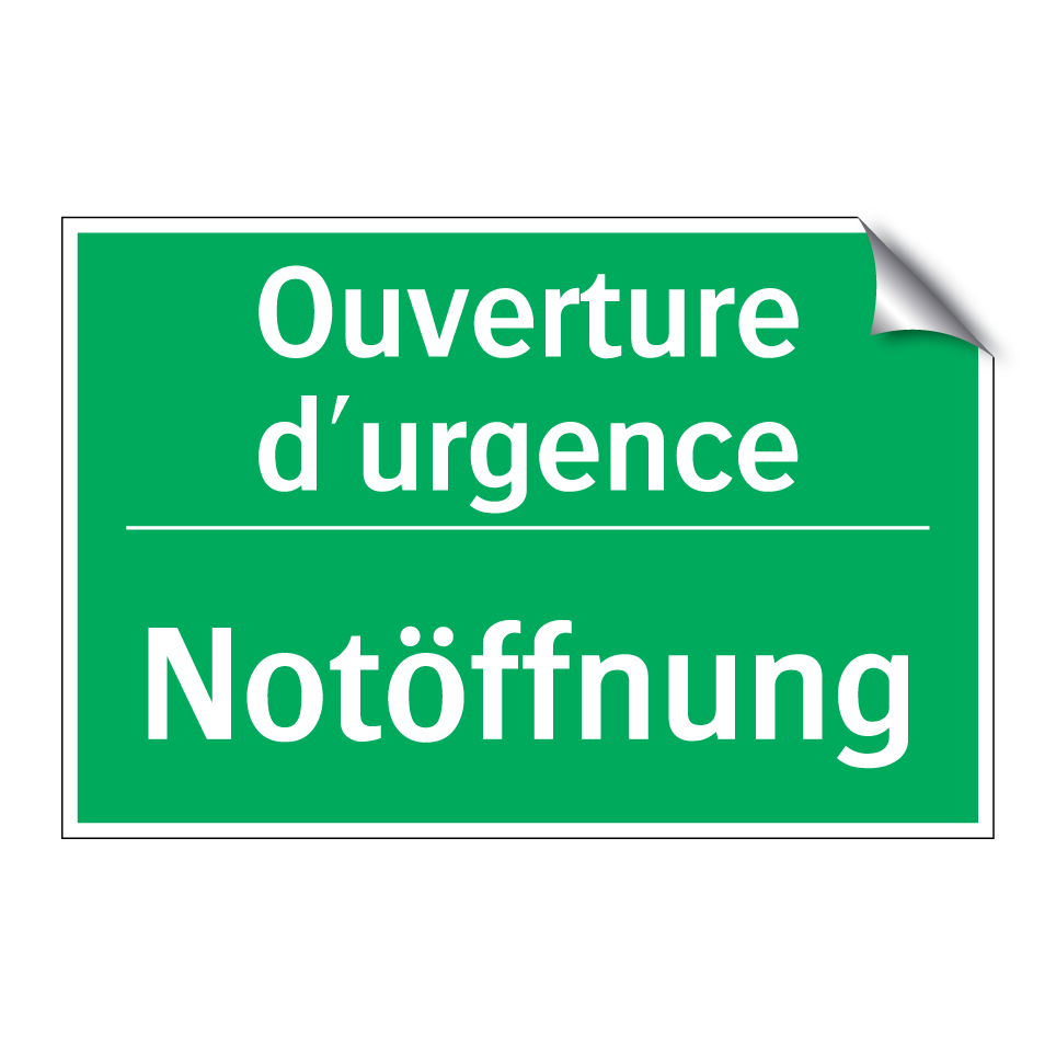 Notöffnung - Ouverture d'urgence