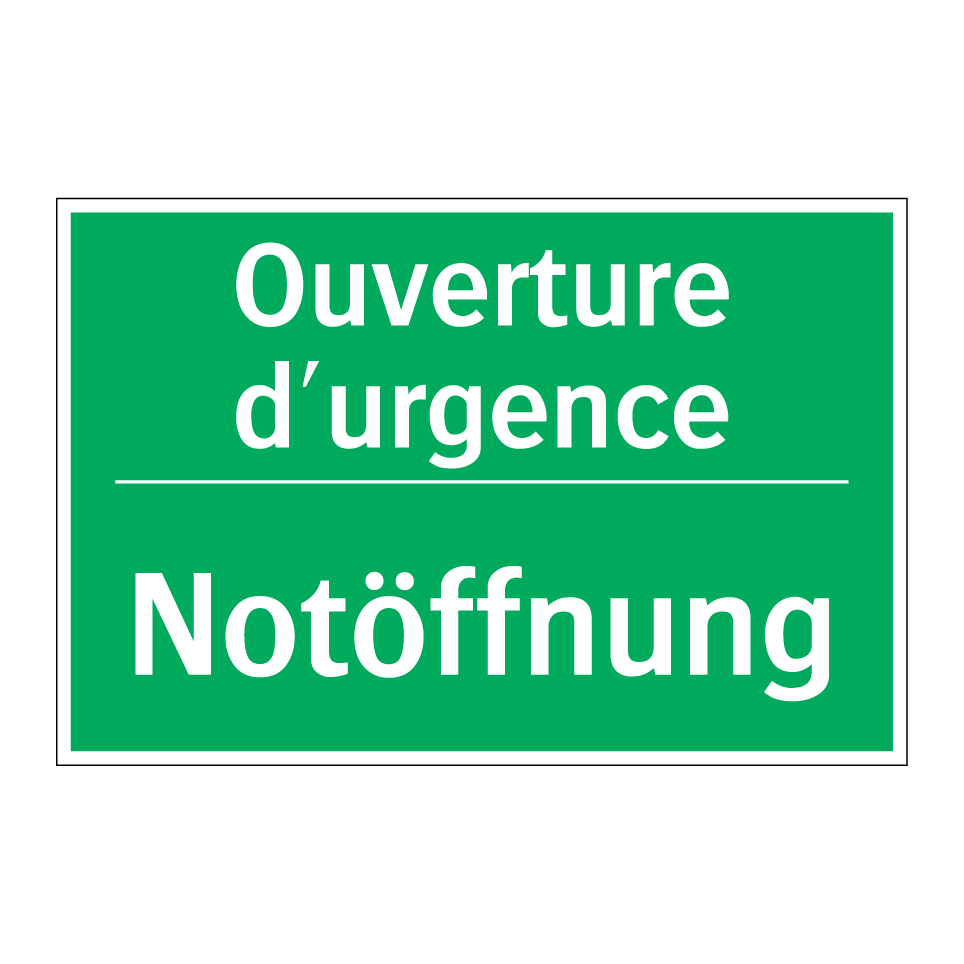 Notöffnung - Ouverture d'urgence