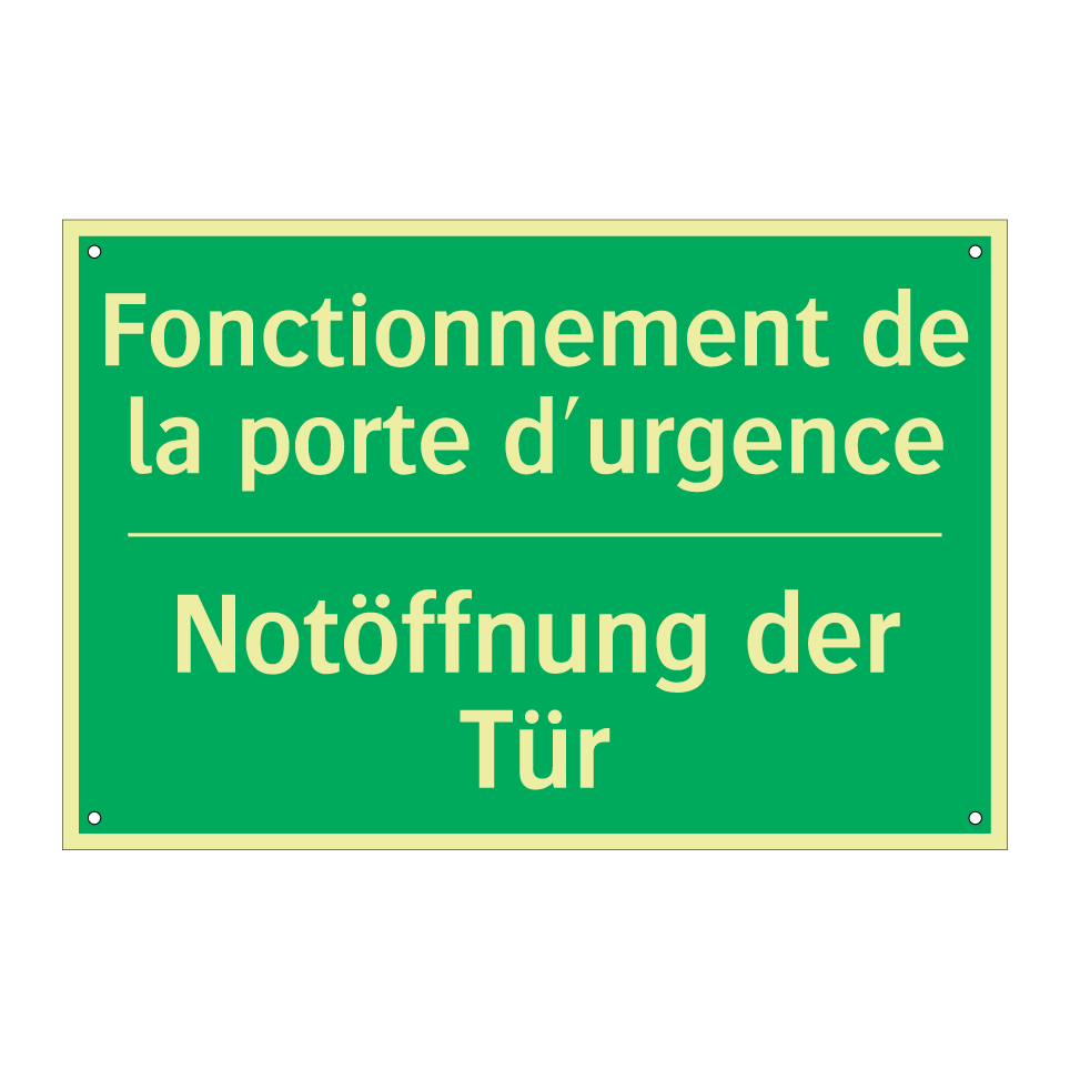 Notöffnung der Tür - Fonctionnement de la porte d'urgence /.../