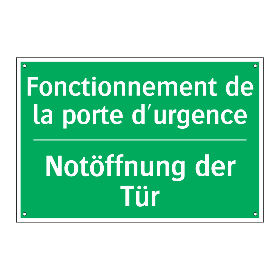 Notöffnung der Tür - Fonctionnement de la porte d'urgence /.../