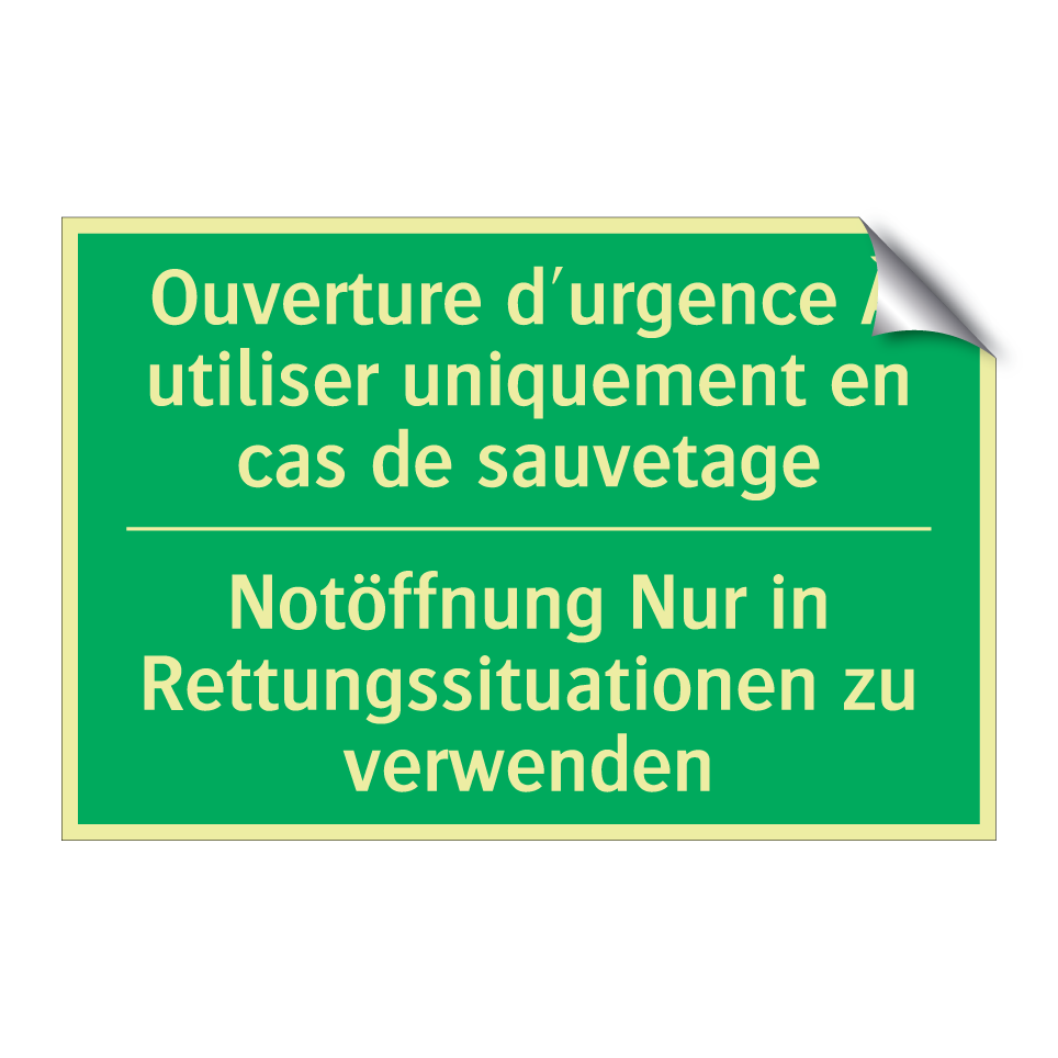 Notöffnung Nur in Rettungssituationen  /.../ - Ouverture d'urgence À utiliser  /.../
