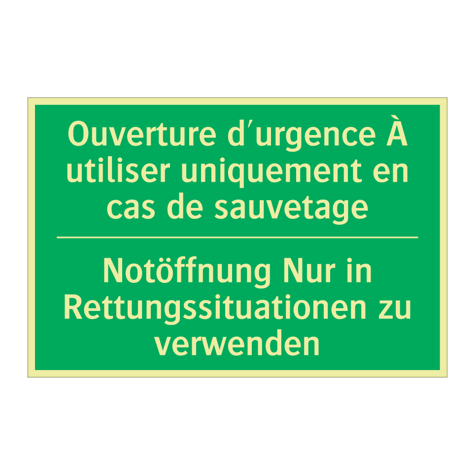 Notöffnung Nur in Rettungssituationen  /.../ - Ouverture d'urgence À utiliser  /.../