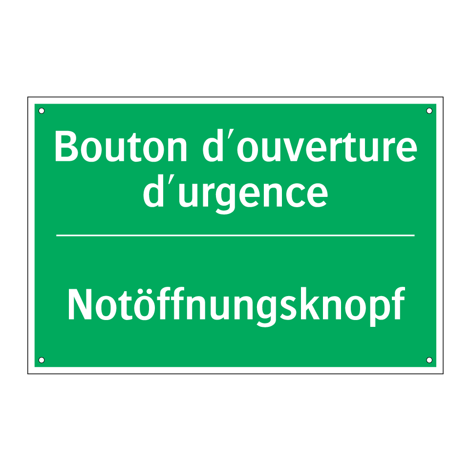 Notöffnungsknopf - Bouton d'ouverture d'urgence