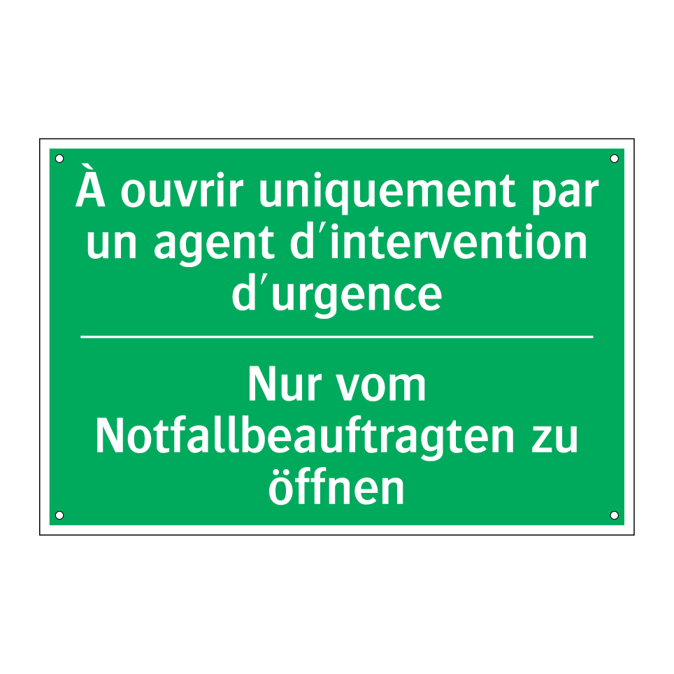 Nur vom Notfallbeauftragten zu  /.../ - À ouvrir uniquement par un agent  /.../