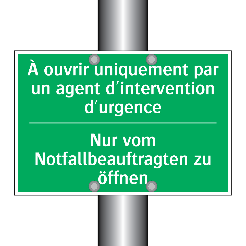 Nur vom Notfallbeauftragten zu  /.../ - À ouvrir uniquement par un agent  /.../