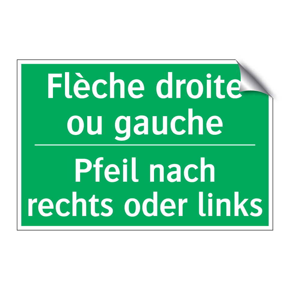 Pfeil nach rechts oder links - Flèche droite ou gauche