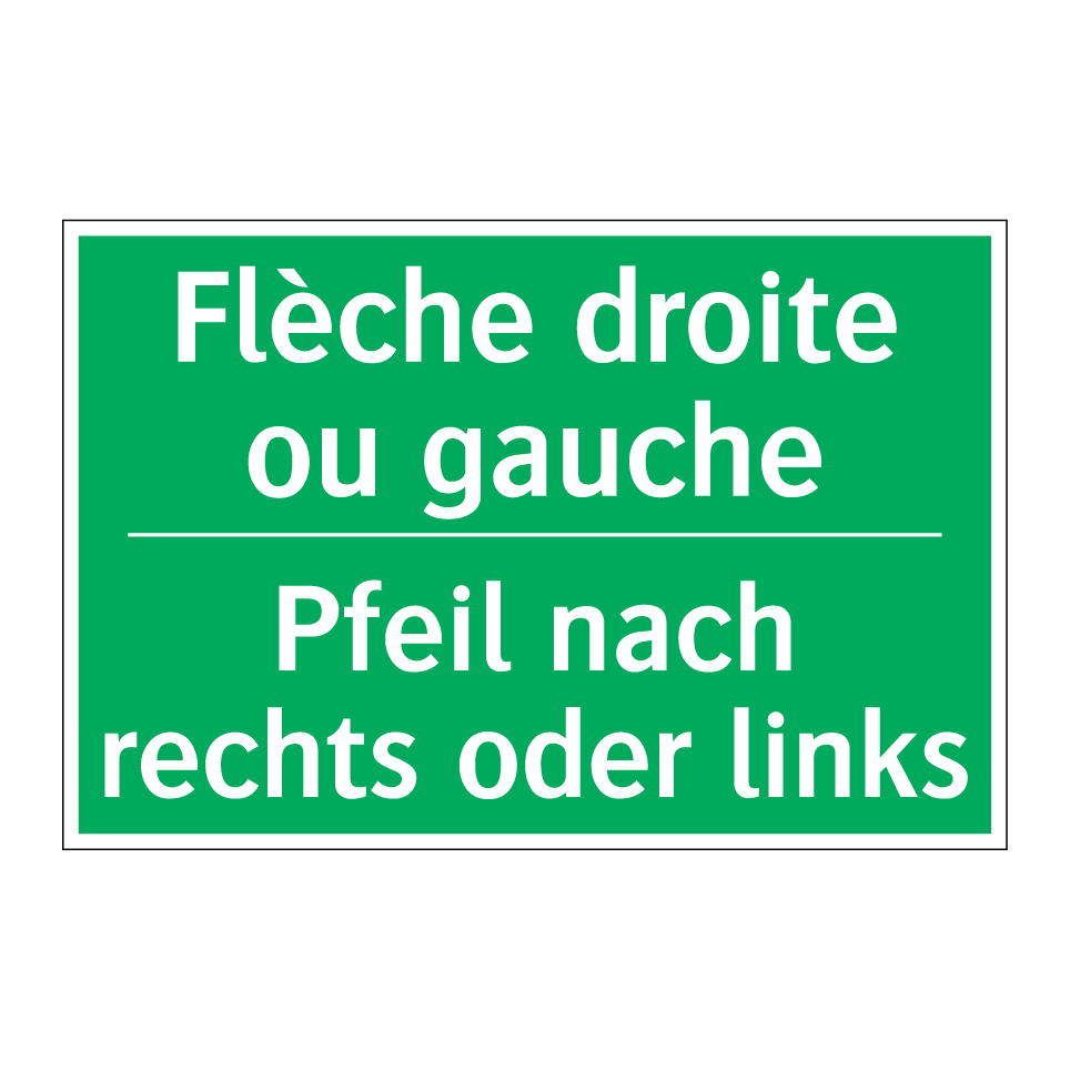 Pfeil nach rechts oder links - Flèche droite ou gauche