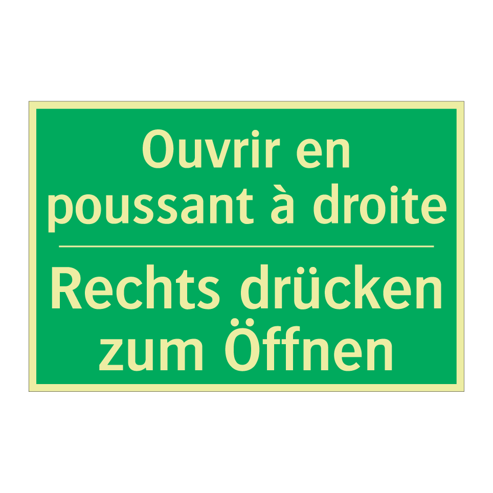 Rechts drücken zum Öffnen - Ouvrir en poussant à droite