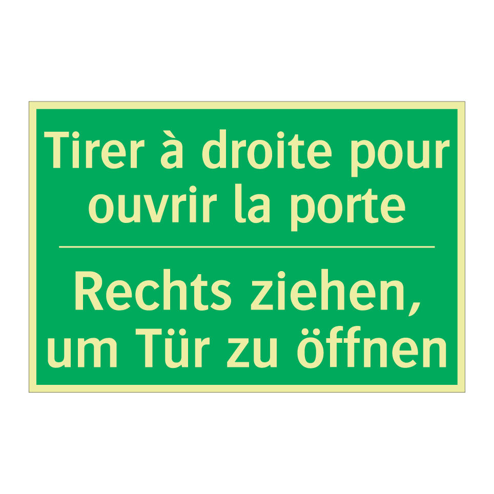 Rechts ziehen, um Tür zu öffnen /.../ - Tirer à droite pour ouvrir la  /.../
