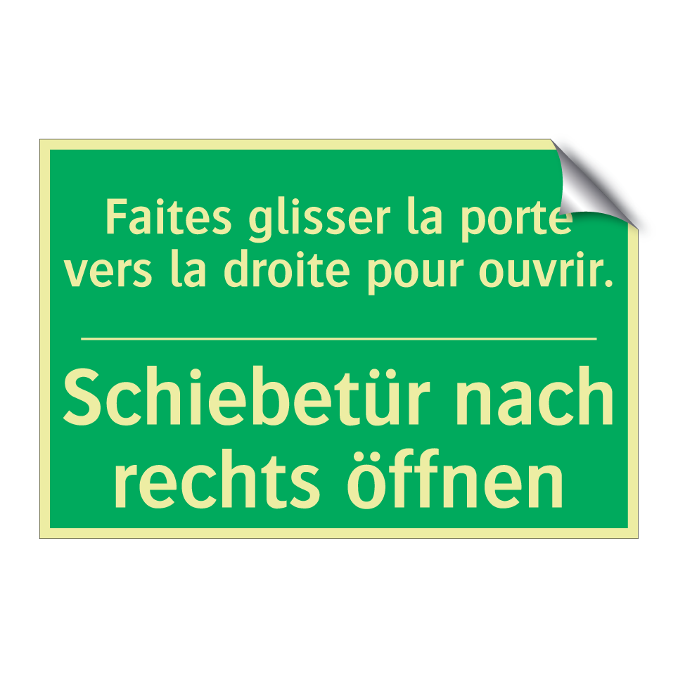 Schiebetür nach rechts öffnen - Faites glisser la porte vers la  /.../